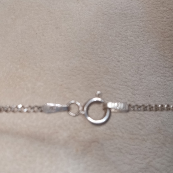 Amethyst Heart shape Sterling Silver necklace made in Italy .925  9 in drop - Picture 4 of 7